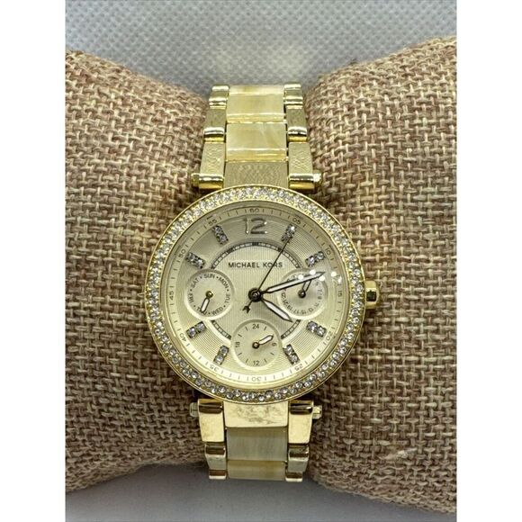 Michael Kors Parker MK5842 Women\'s Gold-Tone Analog Dial Quartz Watch JNA872 main image 8